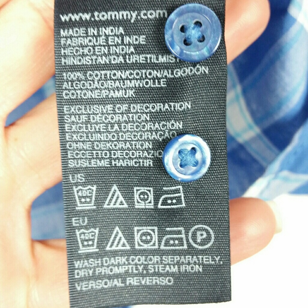 Tommy Hilfiger blue plaid top - Picture 6 of 6